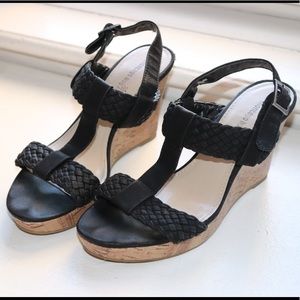 Faux Cork Strappy Wedge Sandle